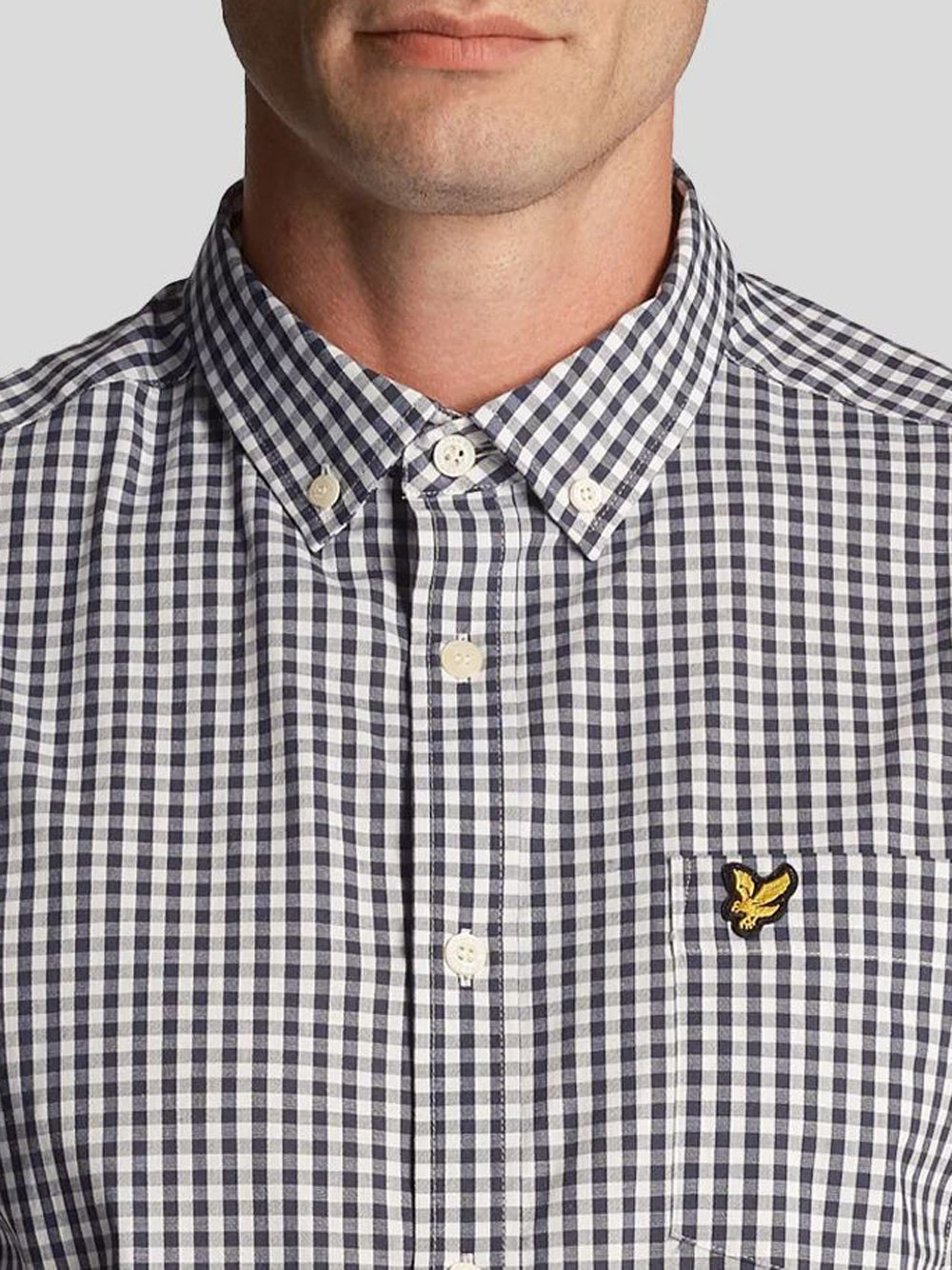 Lyle & Scott Camicia Lyle &amp; Scott Slim Fit Gingham da Uomo - Blu