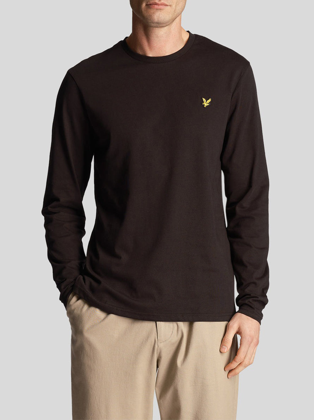 Lyle & Scott T-shirt Lyle &amp; Scott Plain L/S da Uomo - Nero