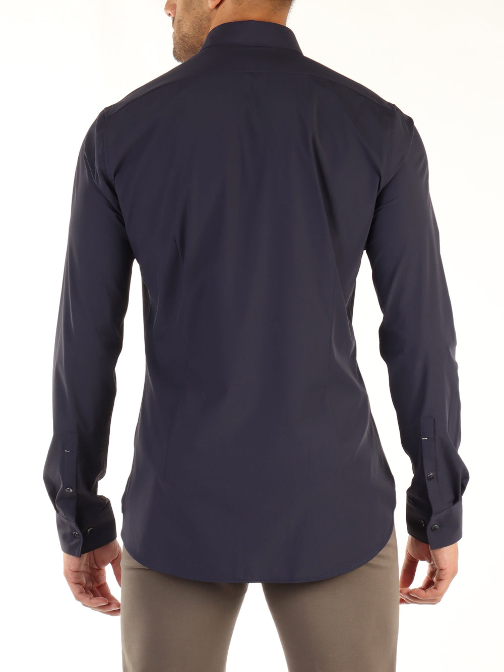 Camicia Classica Michael Kors Perform Stretch Slim da Uomo - Blu