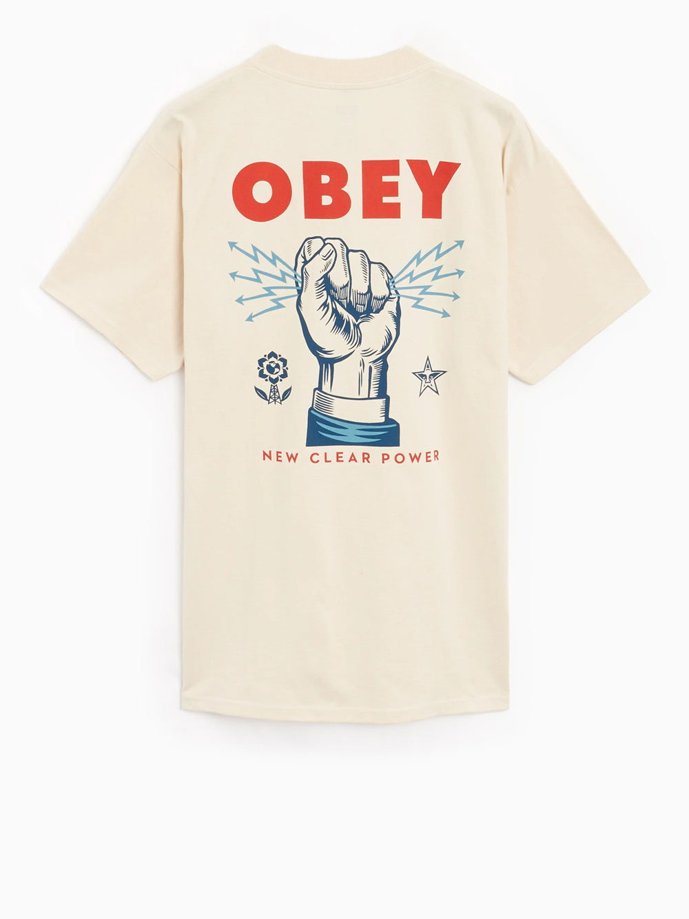 T-shirt Obey New Clear Power da Uomo - Avorio