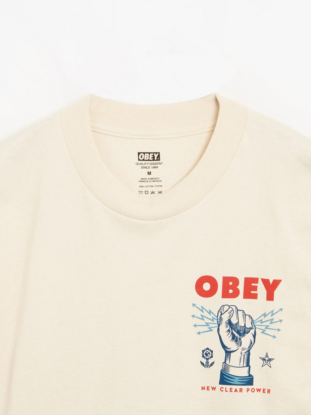 T-shirt Obey New Clear Power da Uomo - Avorio