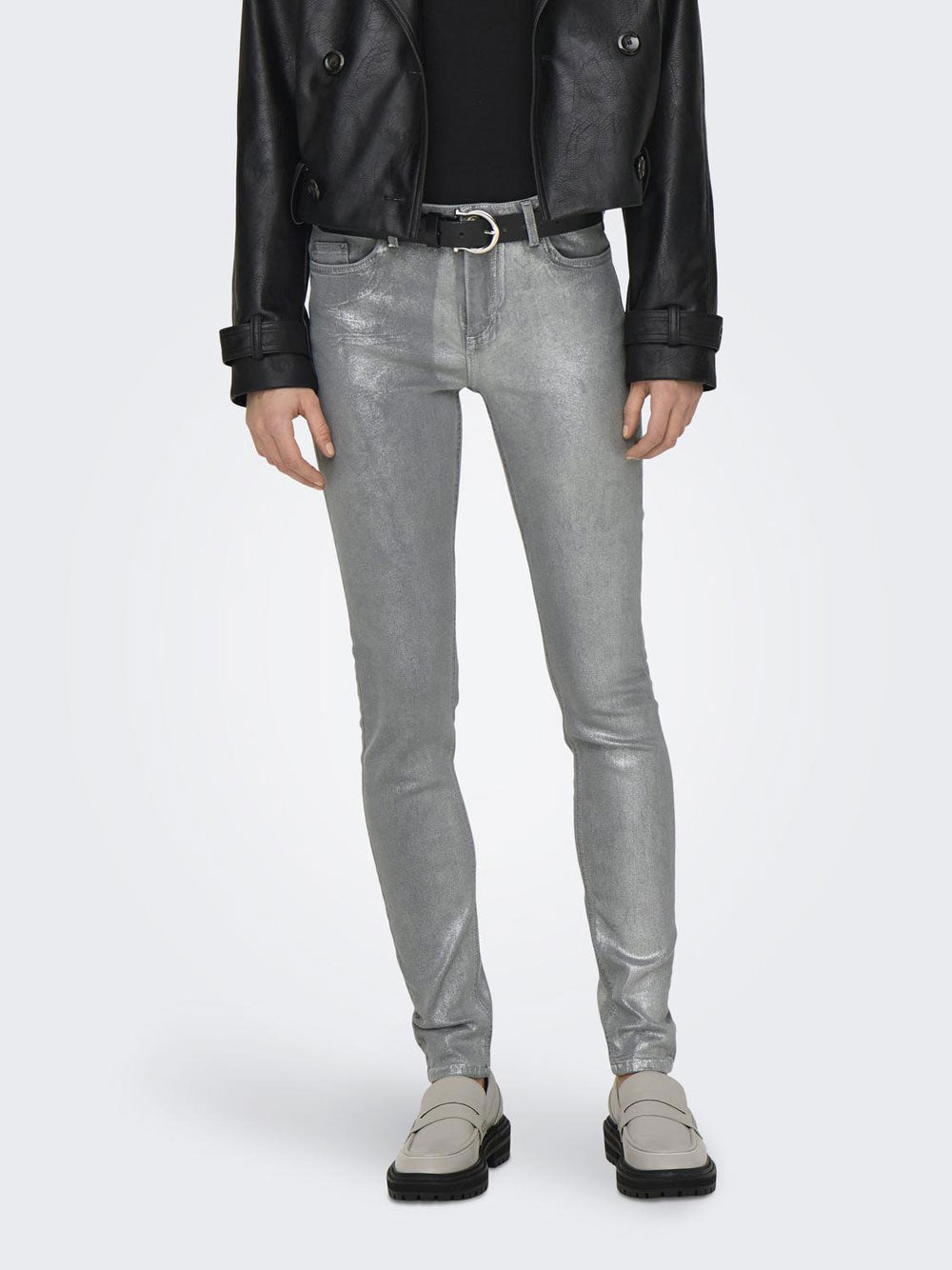 Jeans Skinny Only da Donna - Argento