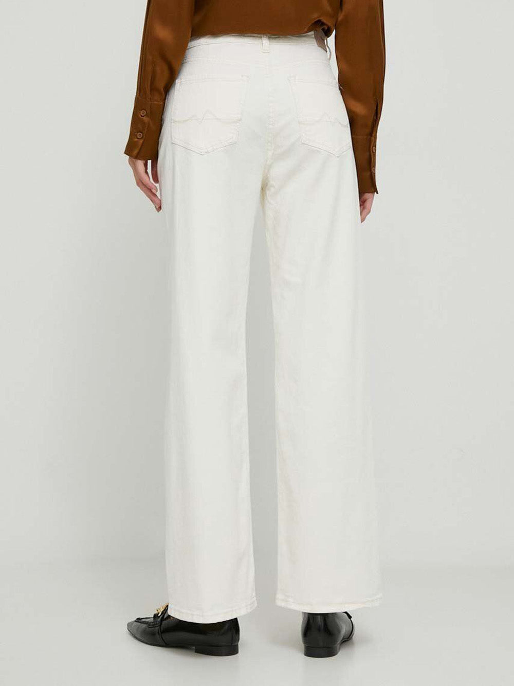 Jeans Wide Pepe Jeans Uhw da Donna - Bianco