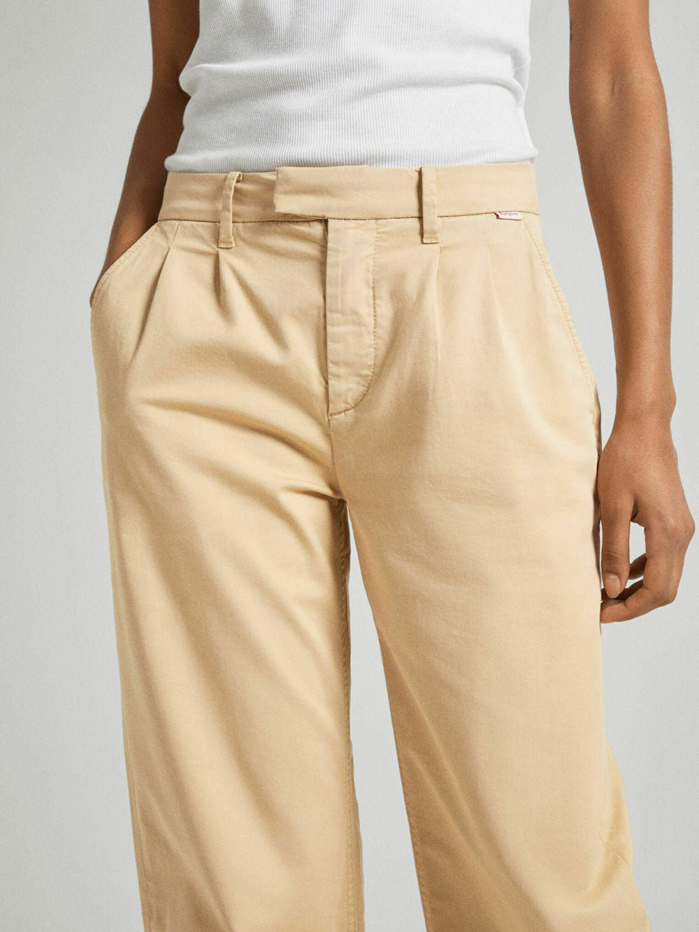 Pantalone Chino Pepe Jeans Tina da Donna - Beige