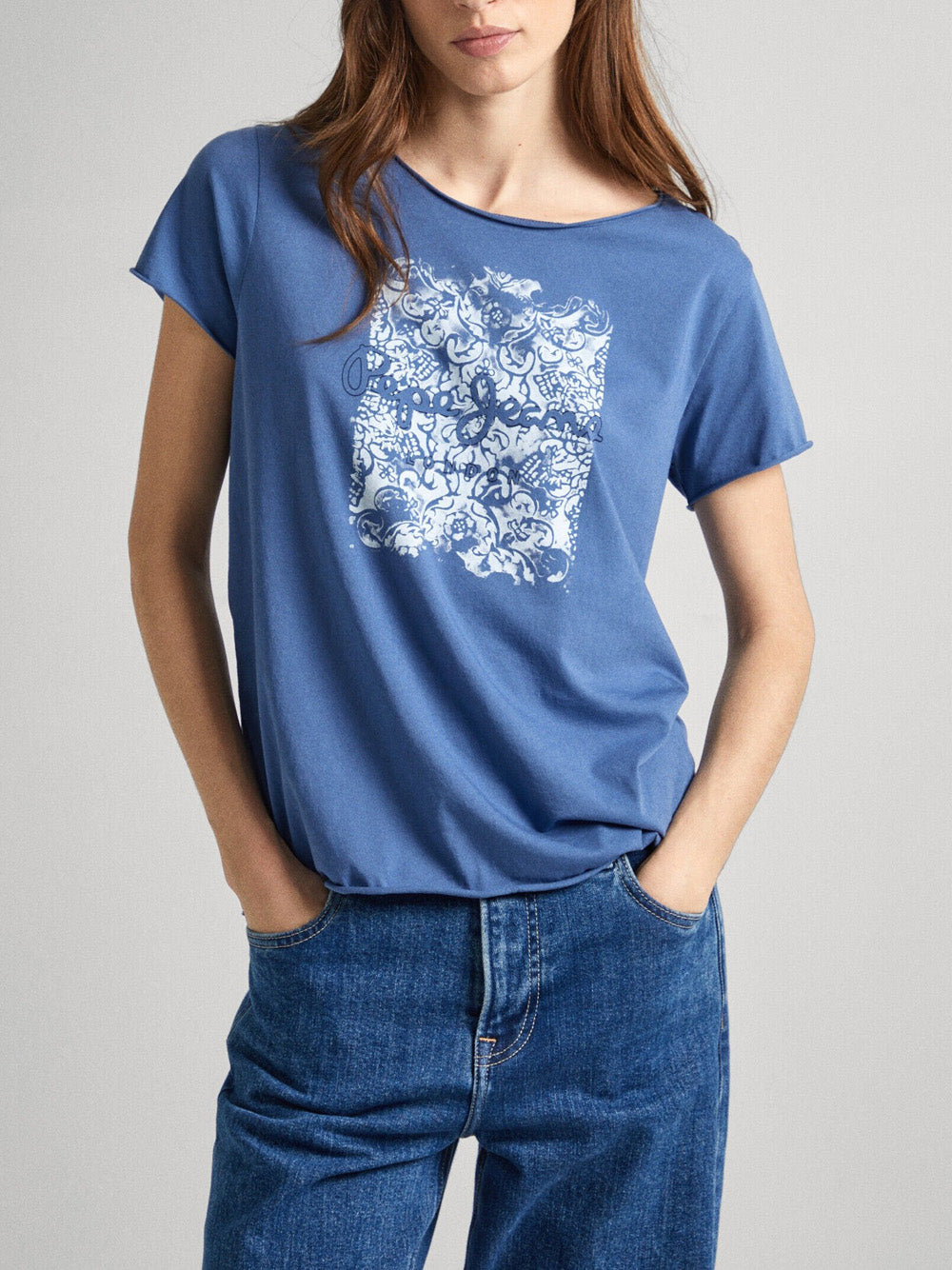 T-shirt Pepe Jeans Jury da Donna - Blu