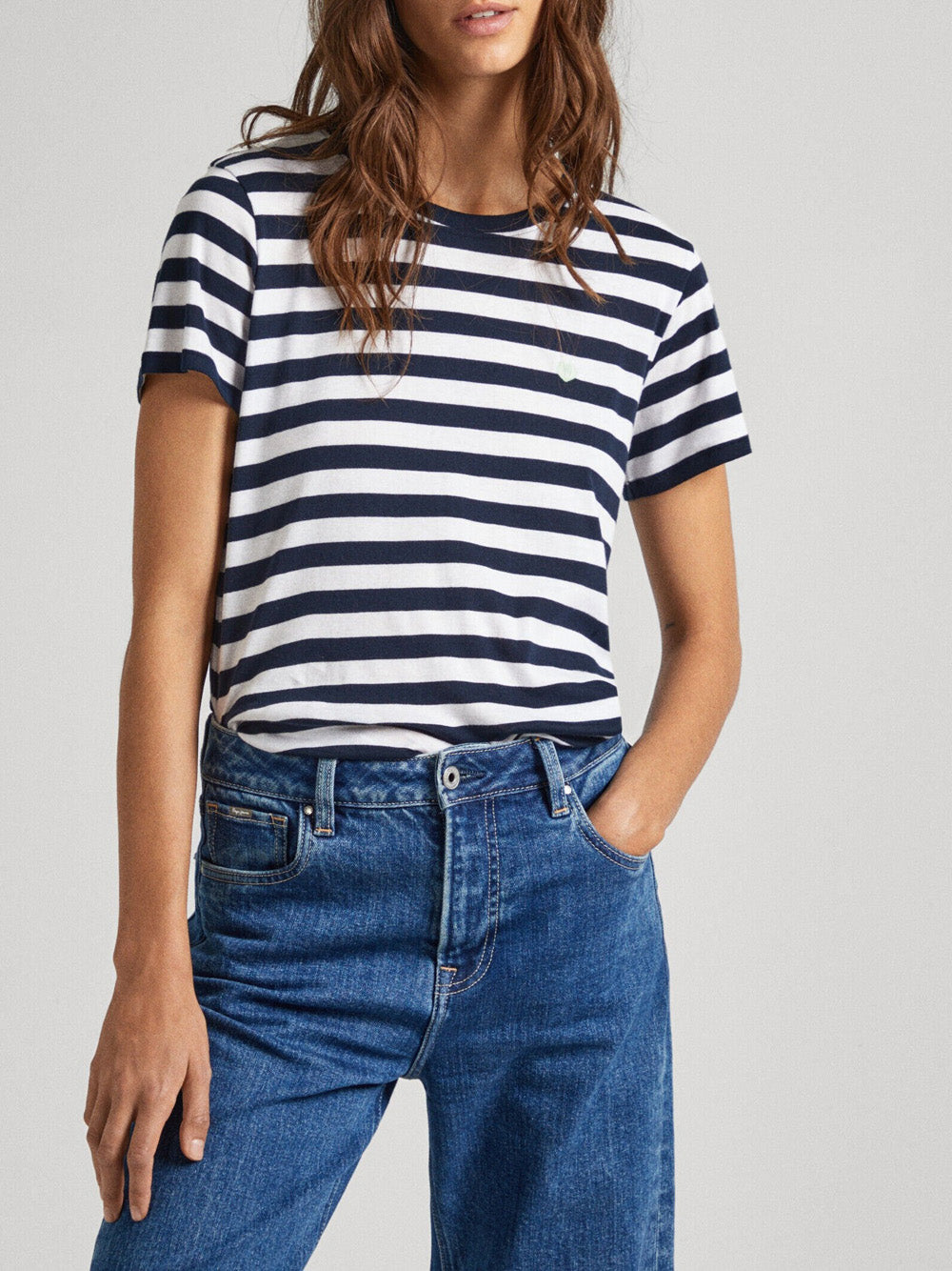 T-shirt Pepe Jeans Jinx da Donna - Bianco Blu