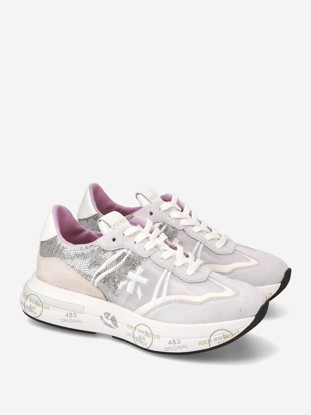 Sneakers Premiata Cassie 6719 da Donna - Beige Grigio