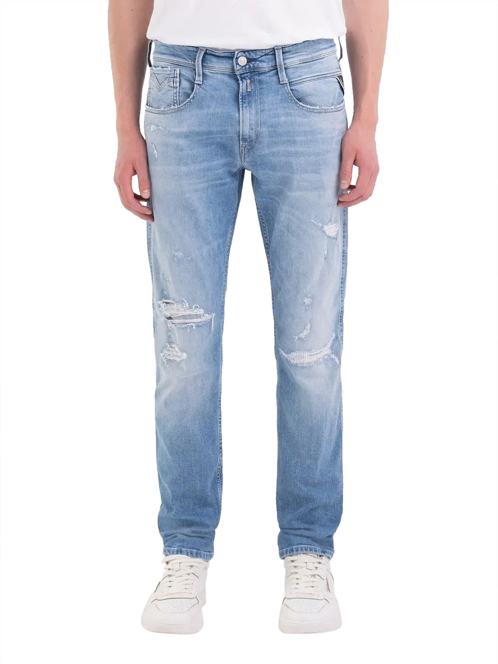 Jeans Slim Replay Anbass da Uomo - Denim