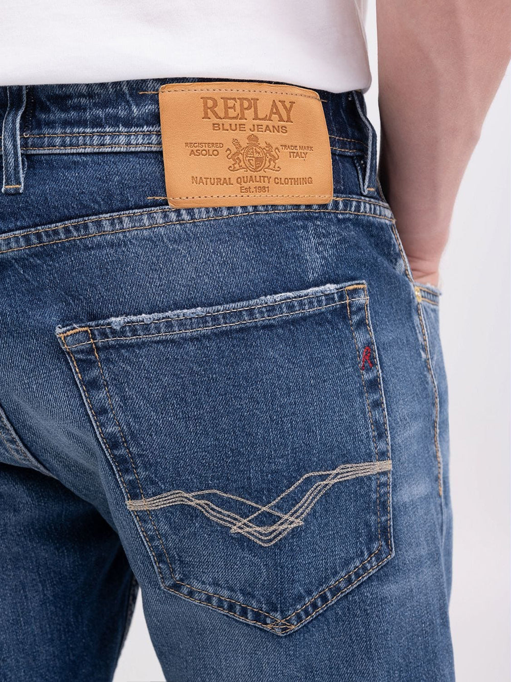 Jeans Straight Replay Grover da Uomo - Denim