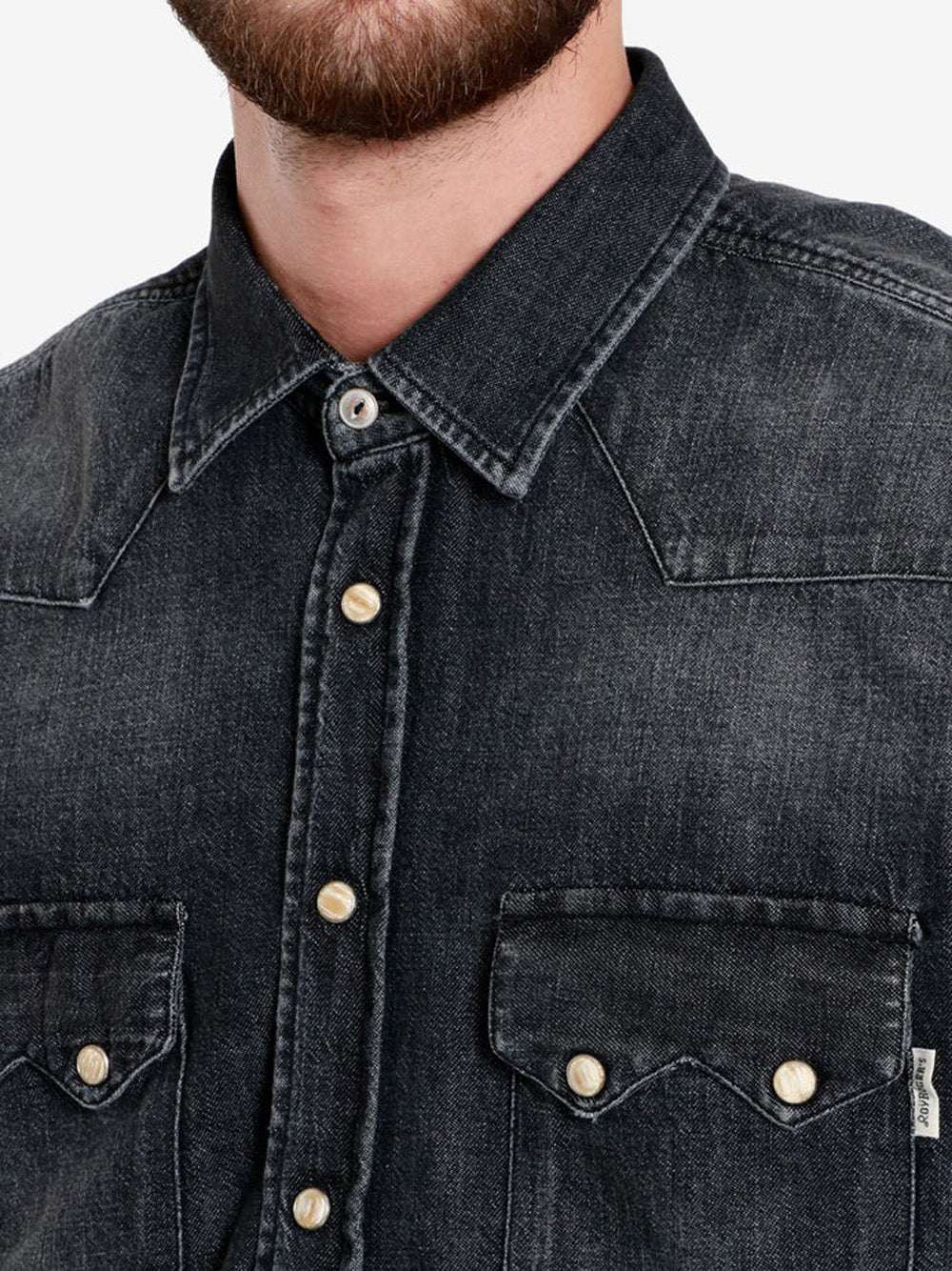 Camicia Jeans Roy Rogers Western da Uomo - Nero