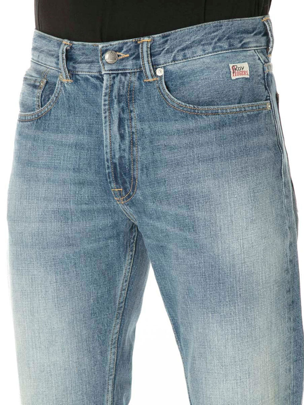 Jeans Roy Rogers Cult Wide Re-Search da Uomo - Denim