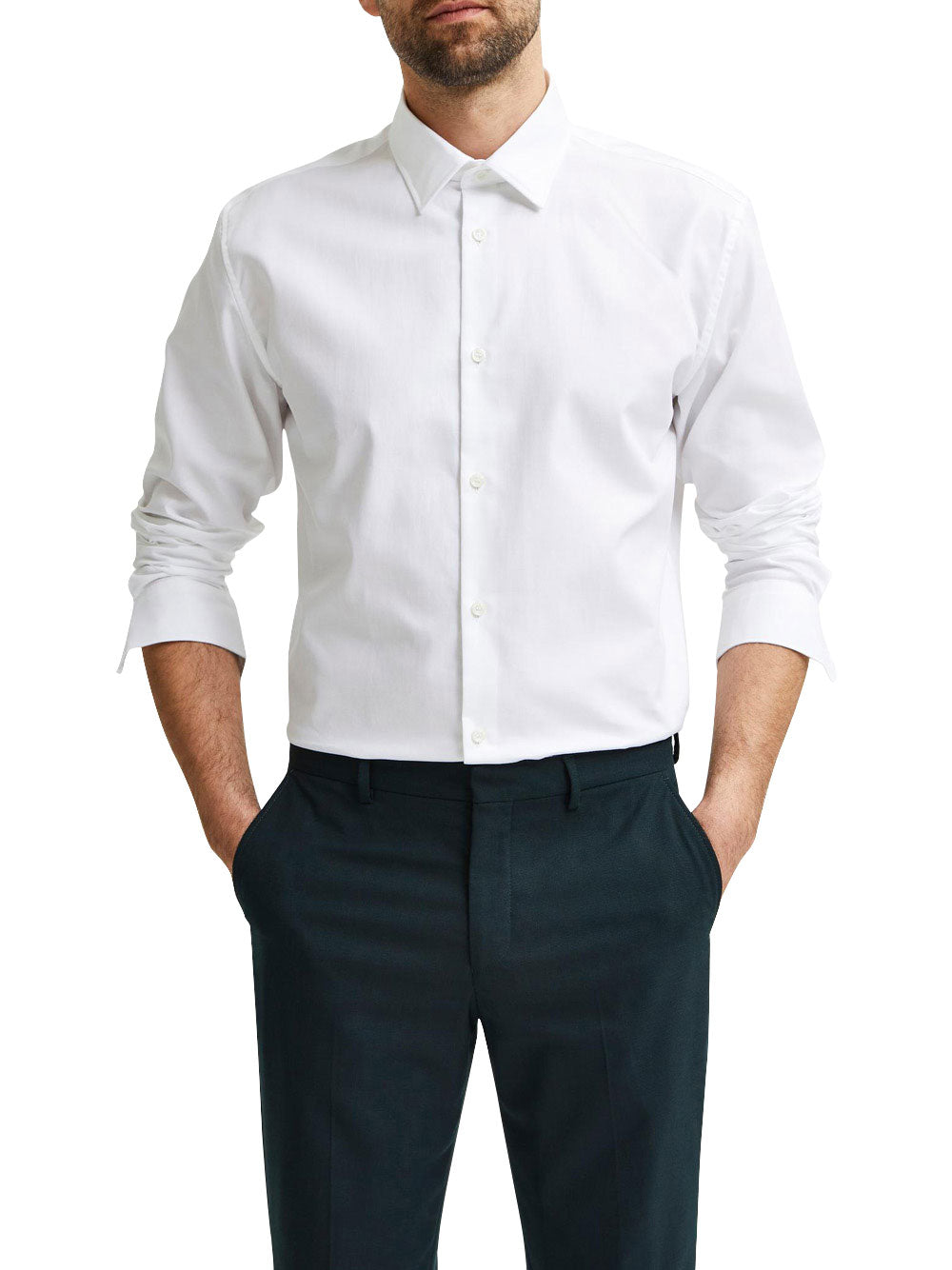 Camicia Classica Selected Homme da Uomo - Bianco