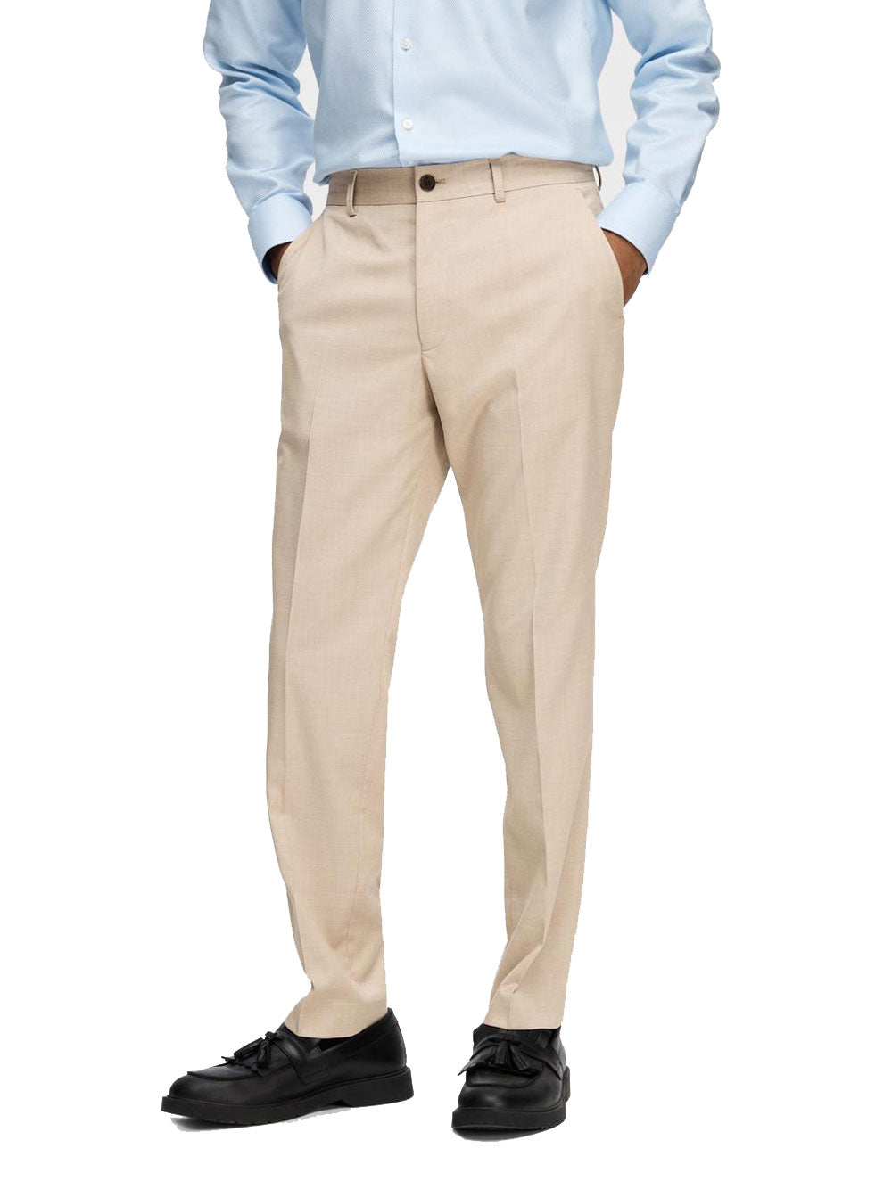 Pantalone Chino Selected Homme da Uomo - Avorio