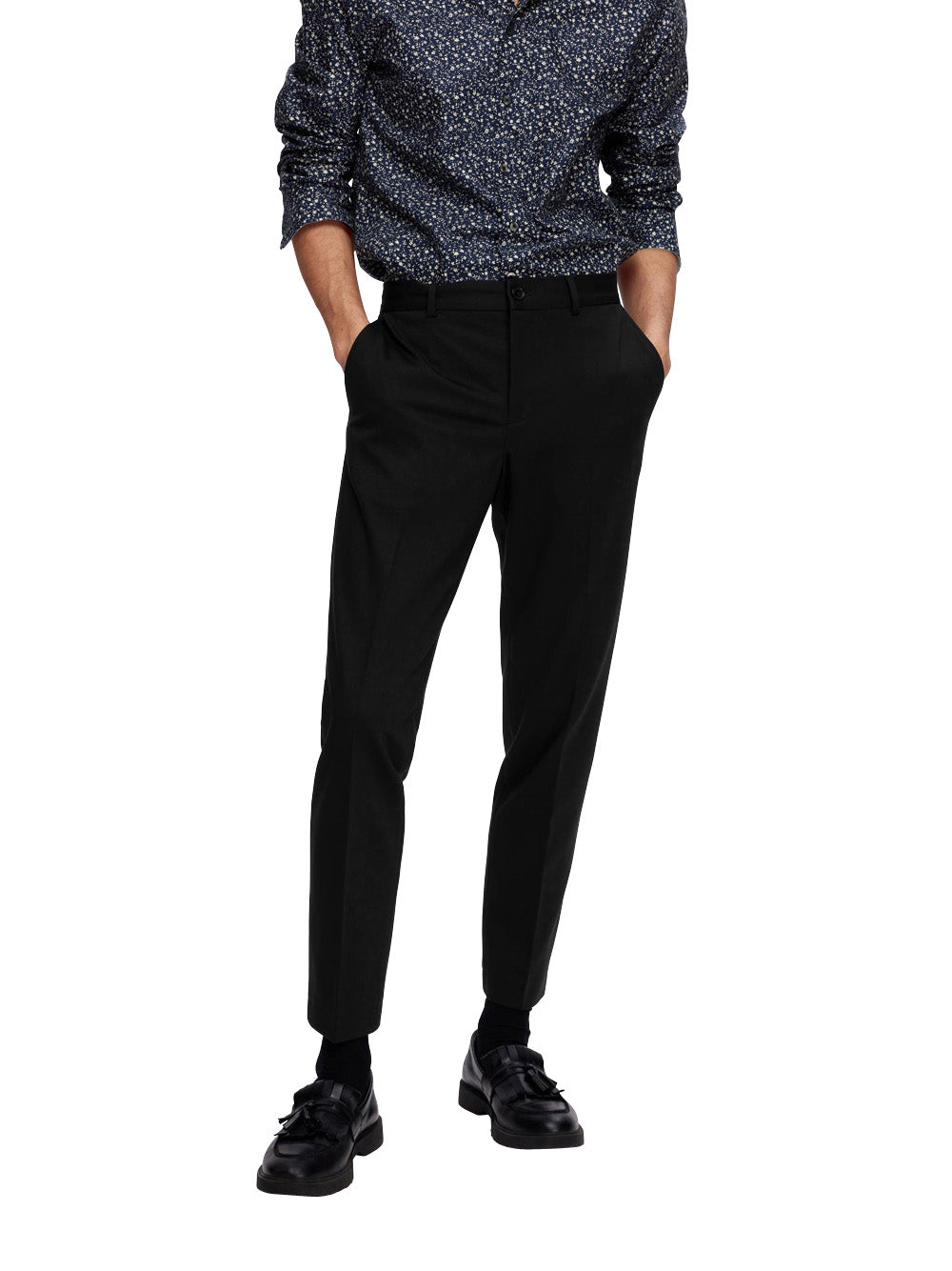 Pantalone Chino Selected Homme da Uomo - Nero