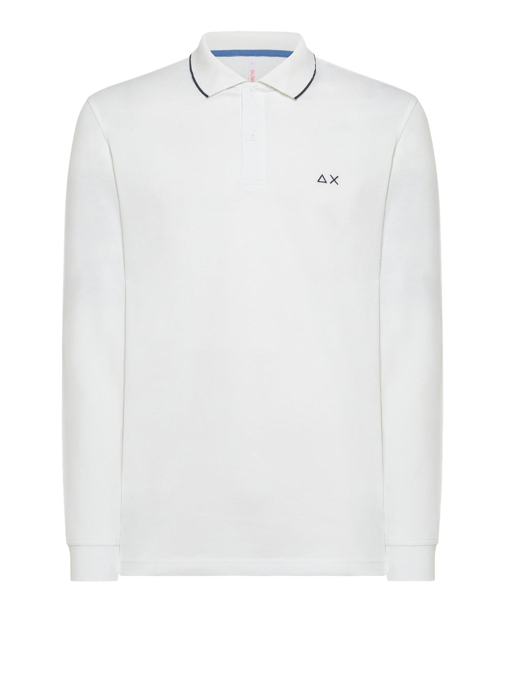 Polo Sun68 Small Stripes L/S da Uomo - Bianco