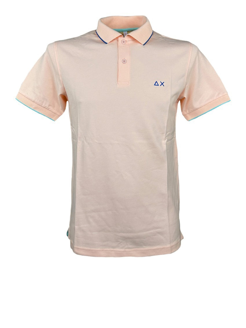 Polo Sun68 Small Stripes On Collar S/S da Uomo - Rosa