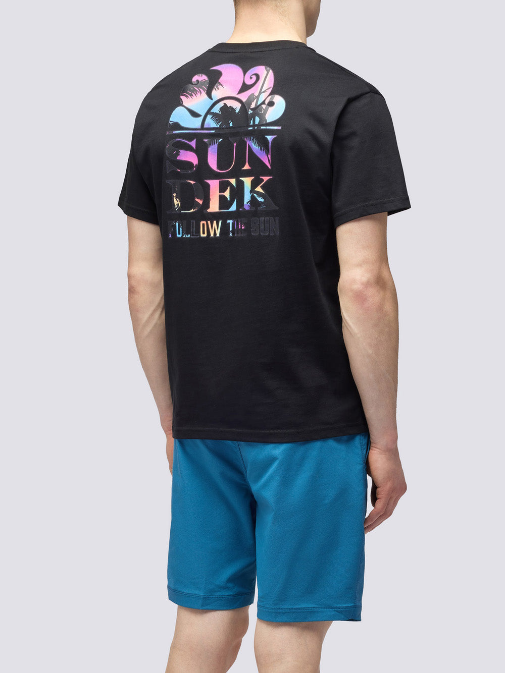 T-shirt Sundek Stampa Palms Trip da Uomo - Nero