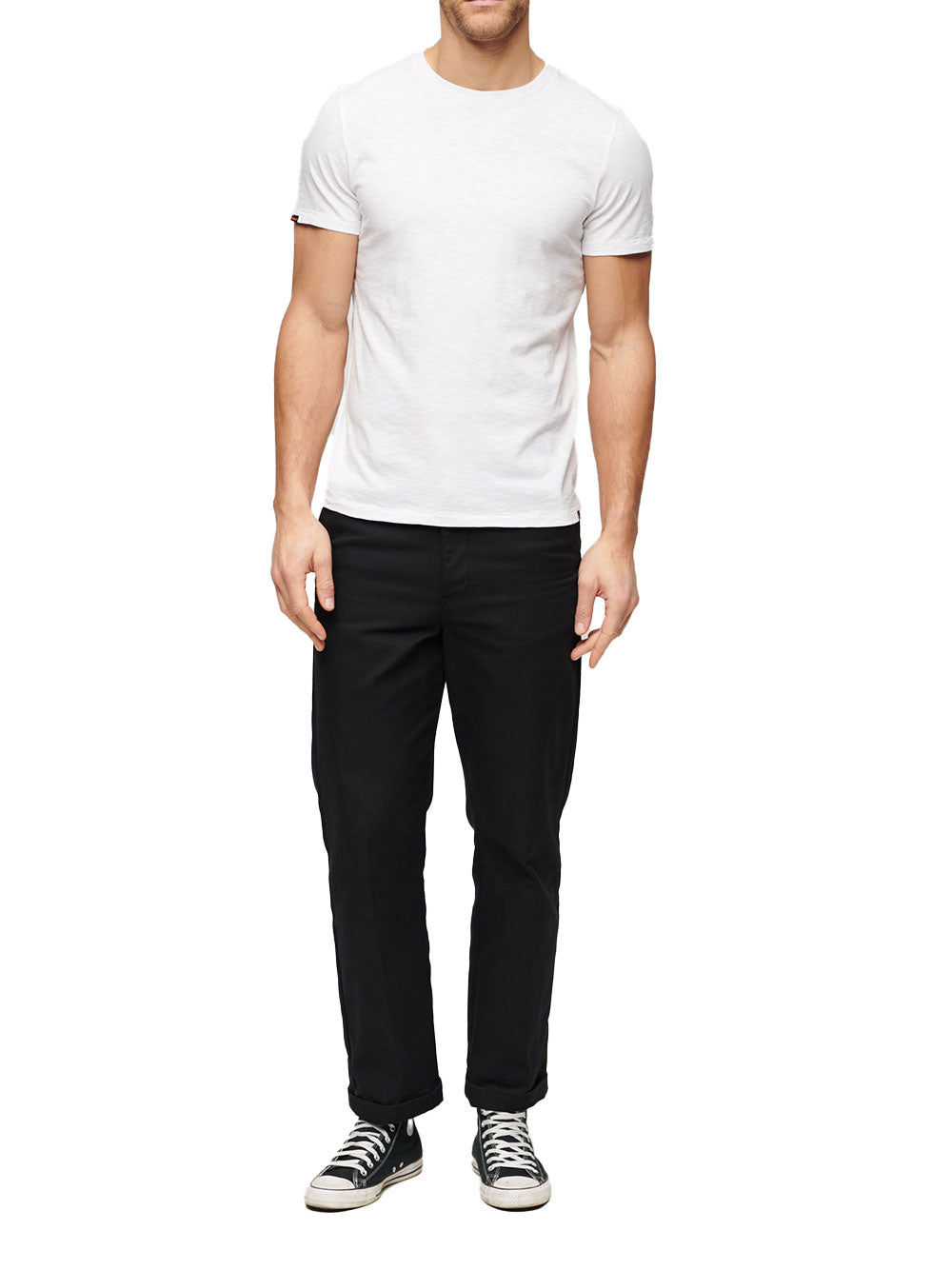 T-shirt Superdry Crew Neck Slub da Uomo - Bianco