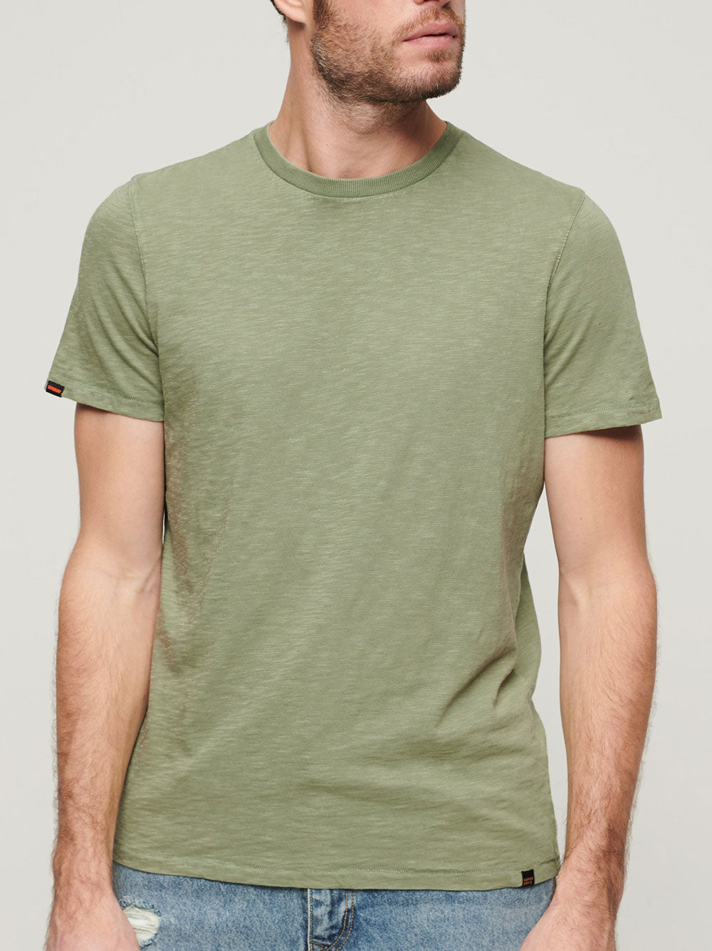 T-shirt Superdry Crew Neck Slub da Uomo - Verde