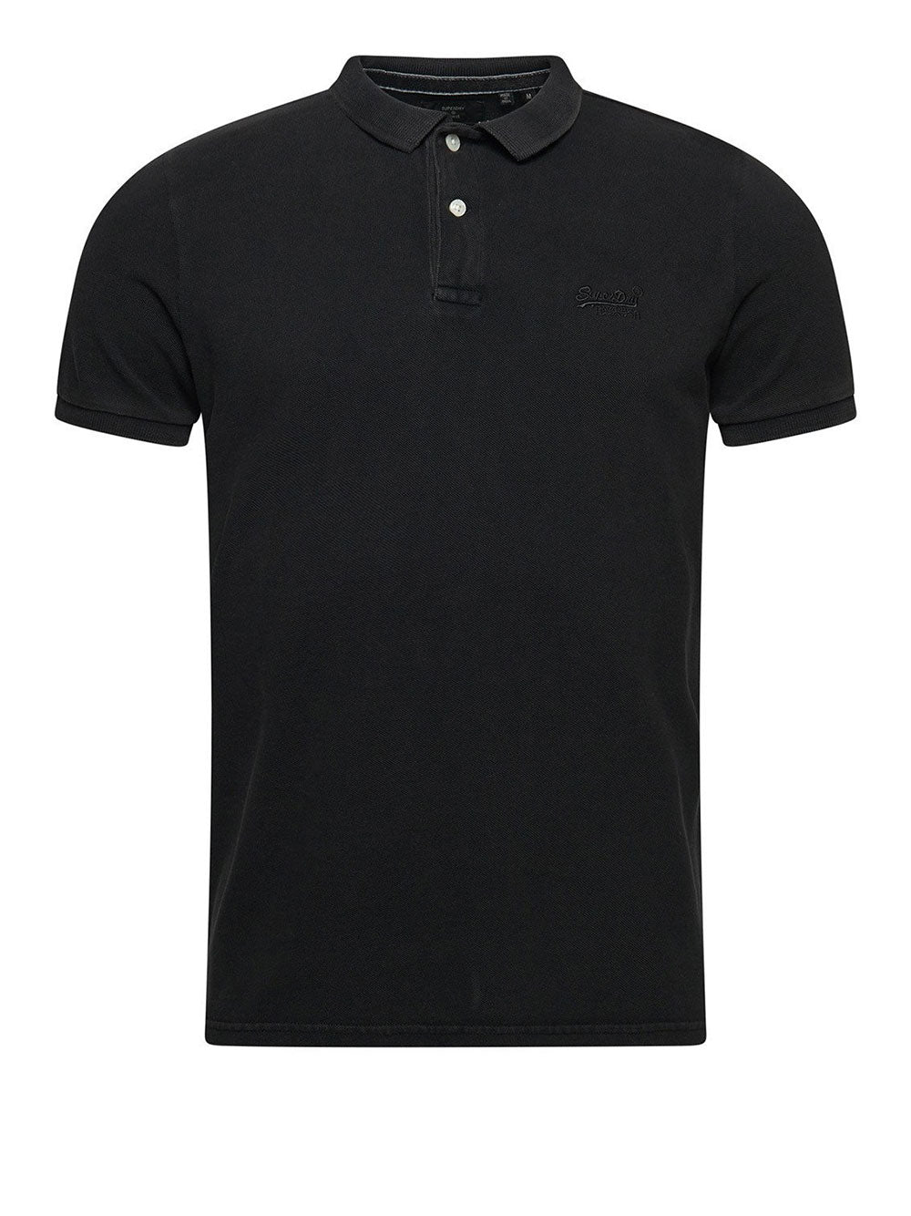 Polo Superdry Vint Destroy da Uomo - Nero