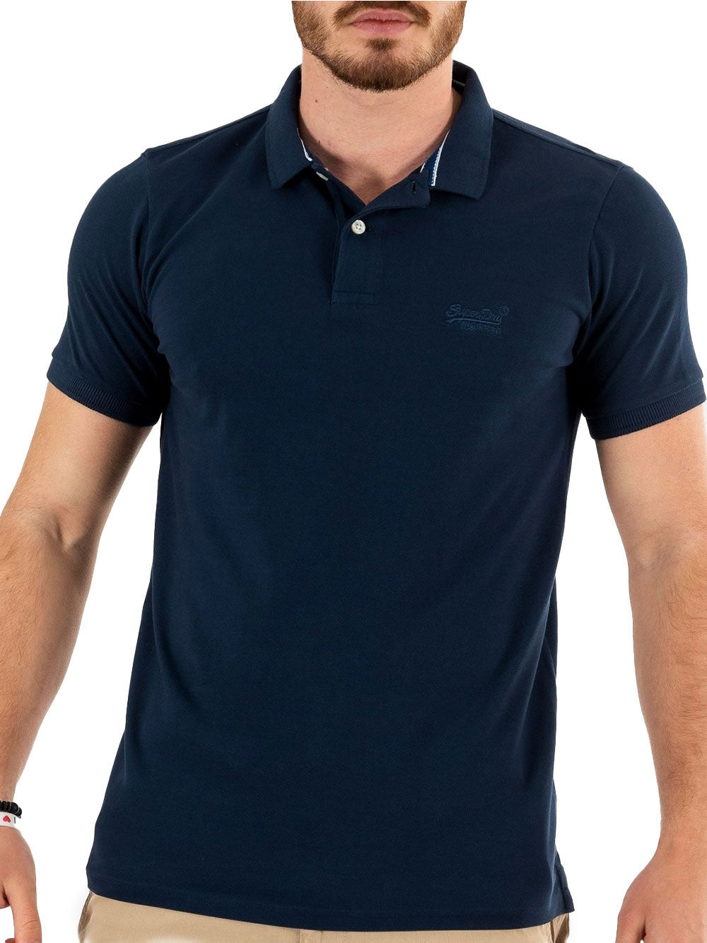 Polo Superdry Vint Destroy da Uomo - Blu