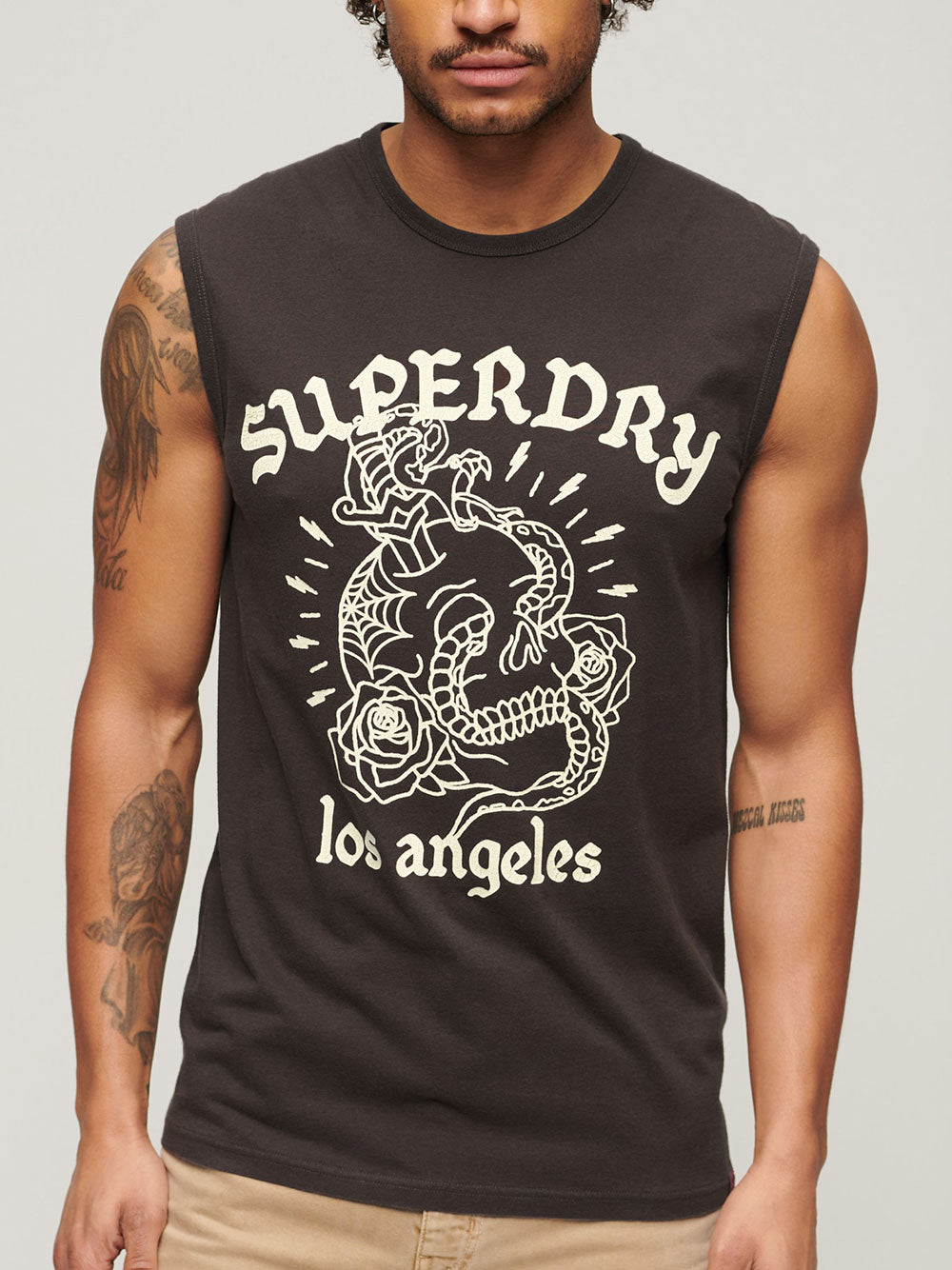 Canotta Superdry Tattoo Graphic da Uomo - Nero