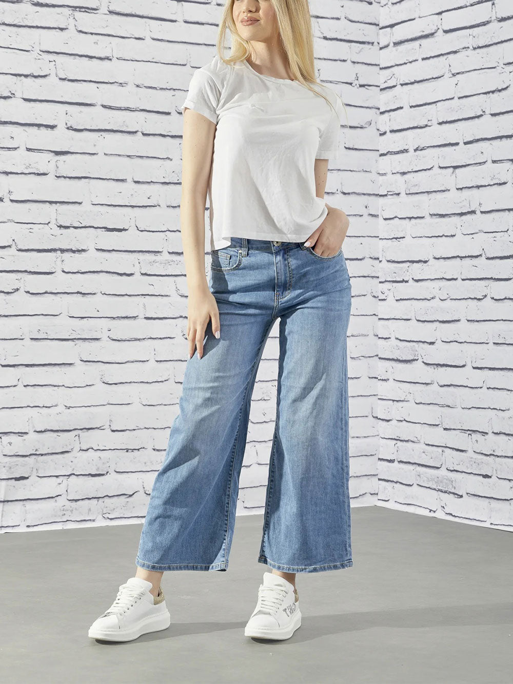 Jeans Wide Take Two da Donna - Denim