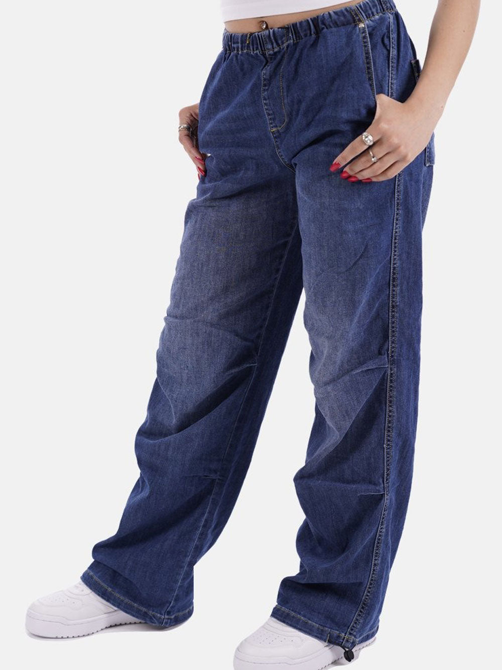 Jeans Wide Take Two Dora Parachute da Donna - Denim