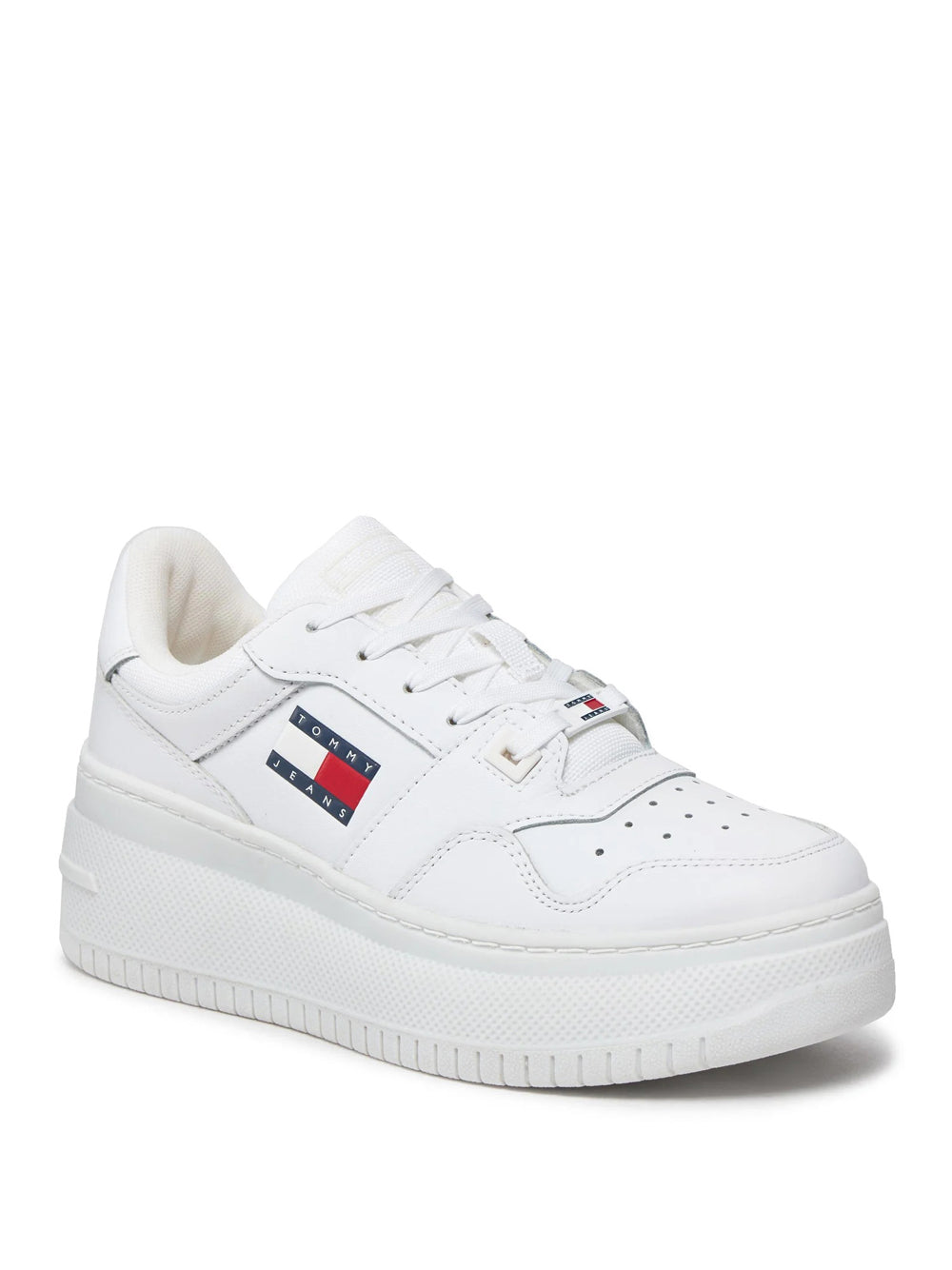 Sneakers Tommy Hilfiger Retro Basket Flat da Donna - Bianco