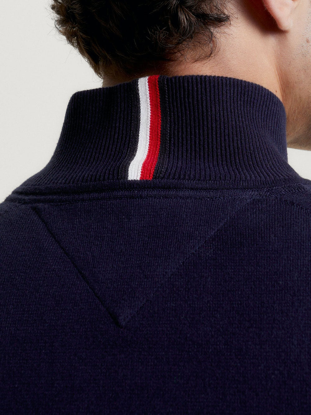 Pullover Tommy Hilfiger 1985 Zip Mock da Uomo - Blu