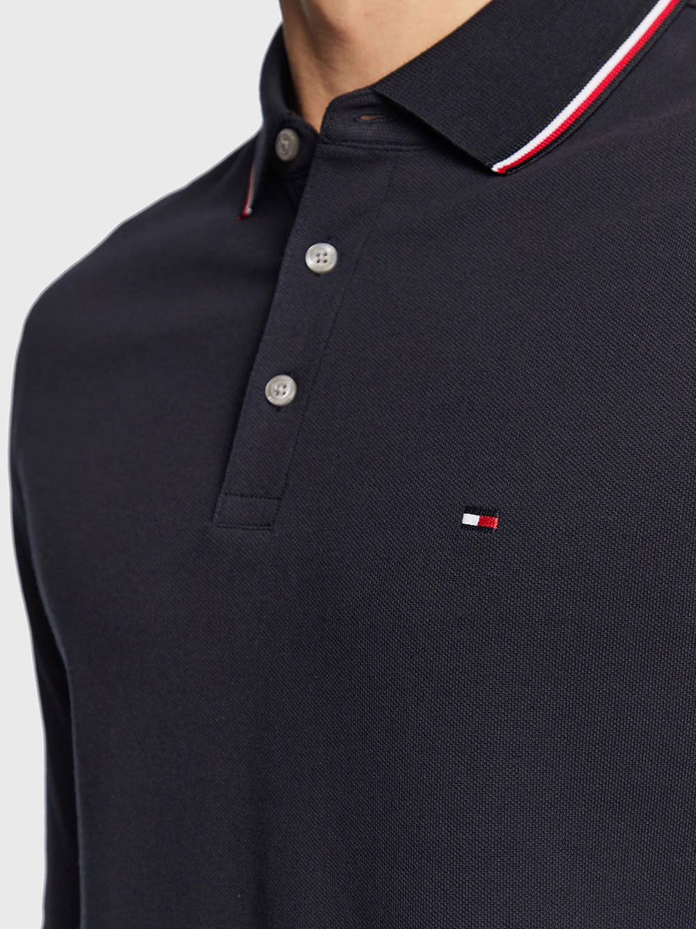 Polo Tommy Hilfiger Tipped Slim da Uomo - Blu