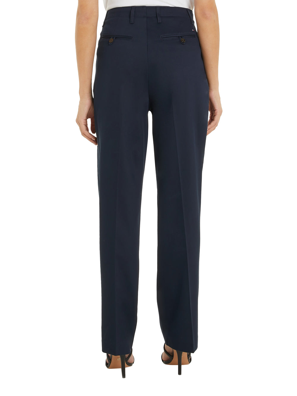 Pantalone Straight Tommy Hilfiger Relaxed Straight da Donna - Blu