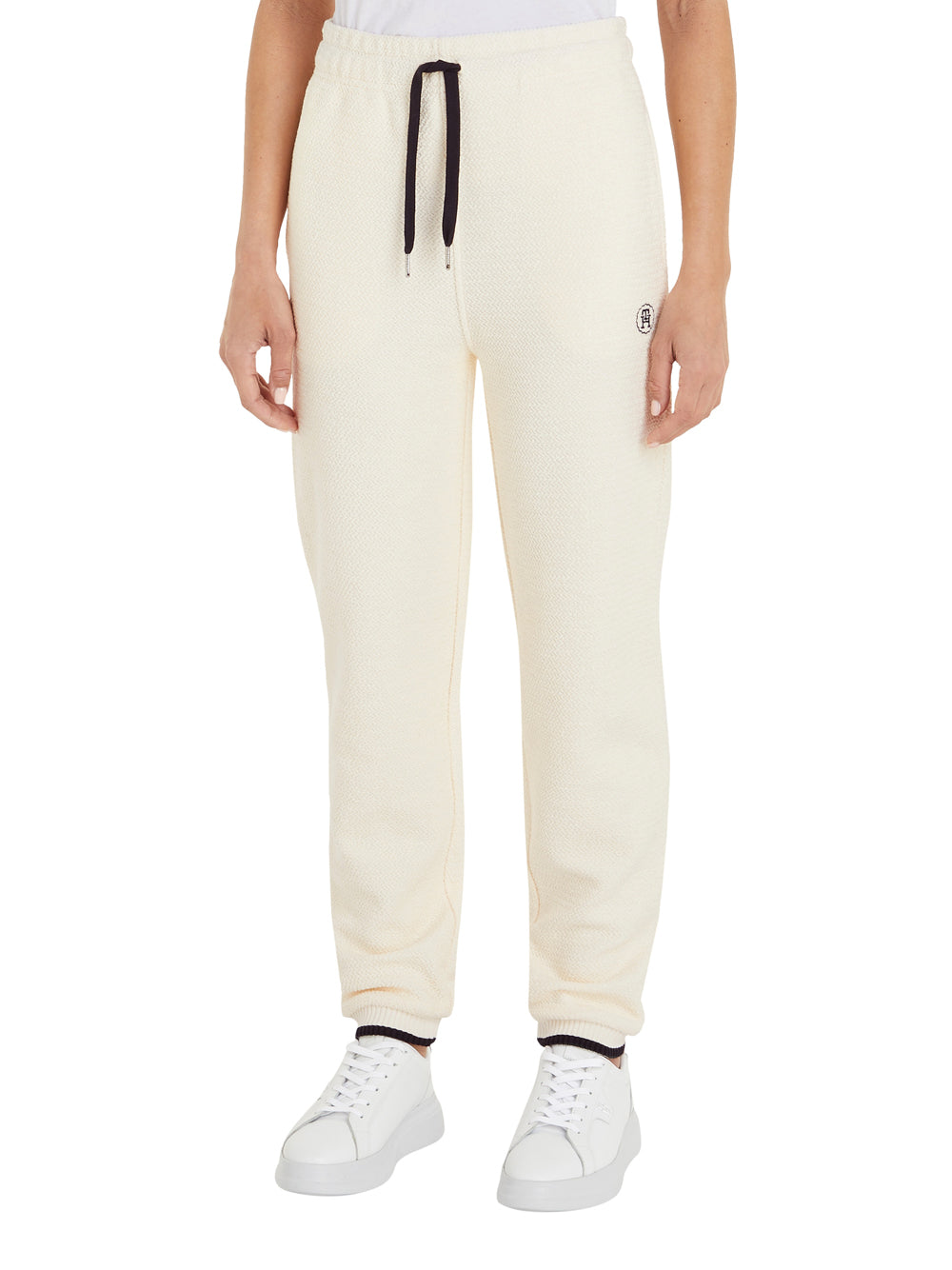 Pantalone Tuta Tommy Hilfiger Smd Texture da Donna - Bianco