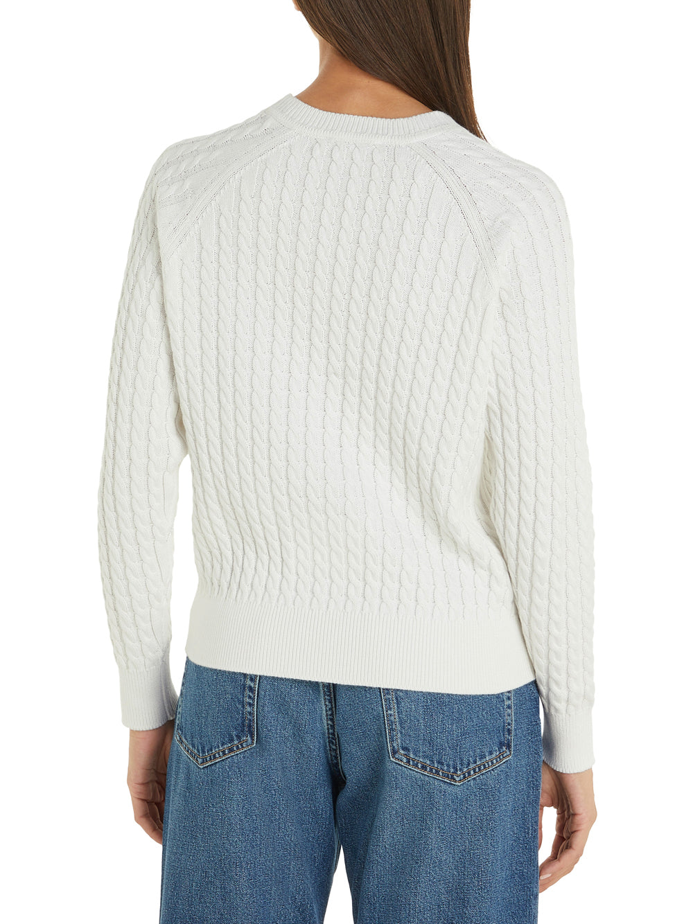 Pullover Tommy Hilfiger Cable C-Nk da Donna - Avorio