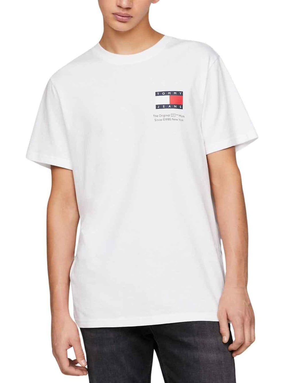 Tommy Hilfiger Tommy Jeans T-shirt Uomo Mod. DM0DM18263 YBR White Bianco