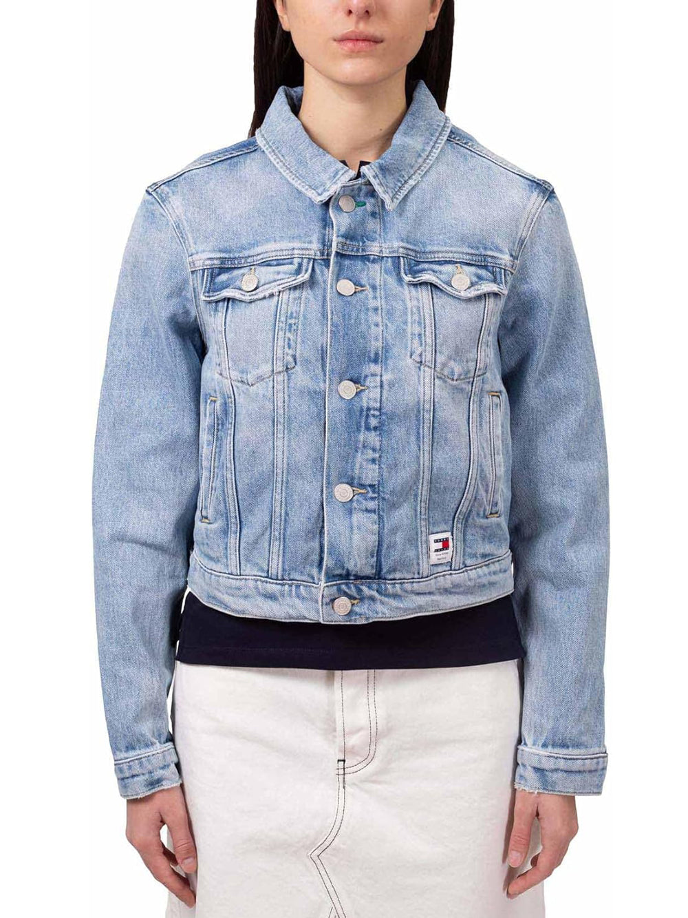 Tommy Hilfiger Tommy Jeans Giubbotto corto Donna Mod. DW0DW17214 1AB Denim Blu