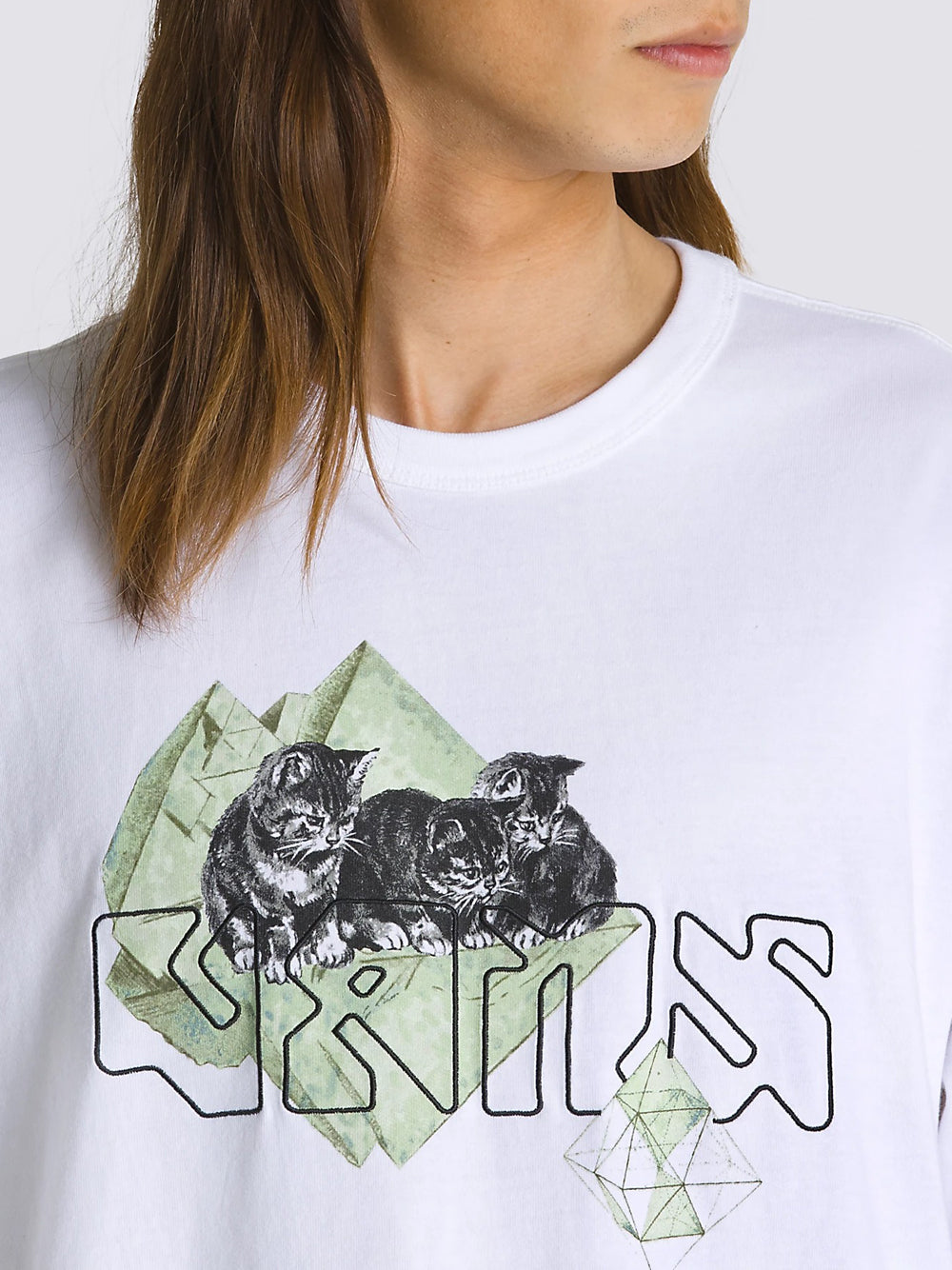 T-shirt Vans Digital Kitten da Uomo - Bianco