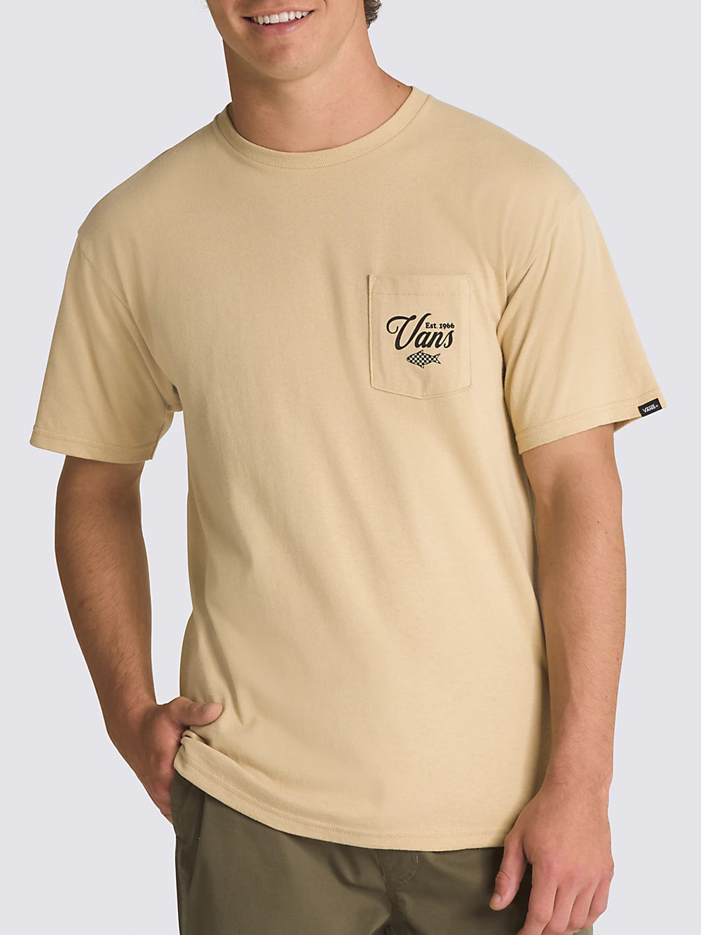 T-shirt Vans da Fishing Club Pocket Uomo - Beige