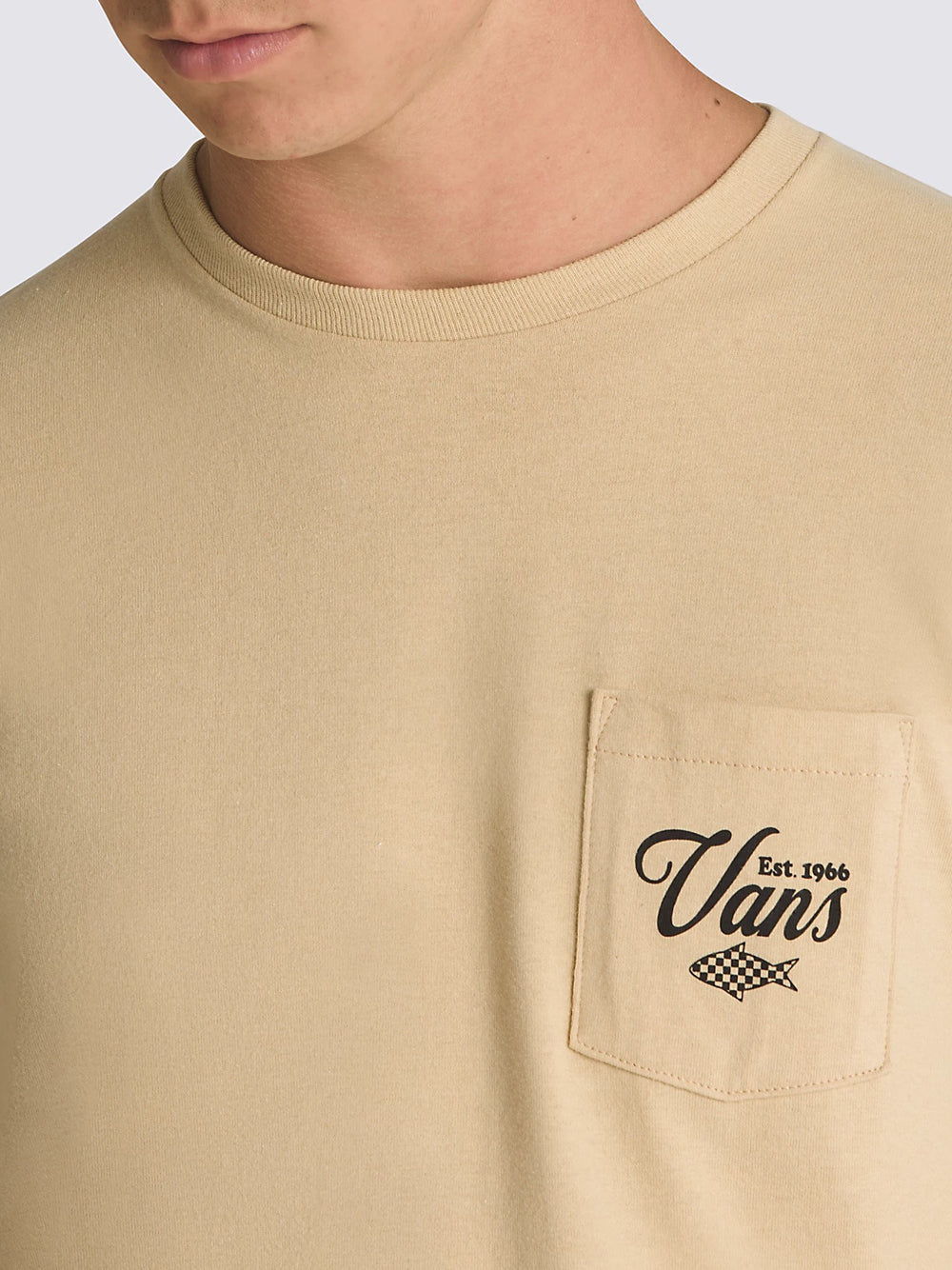 T-shirt Vans da Fishing Club Pocket Uomo - Beige