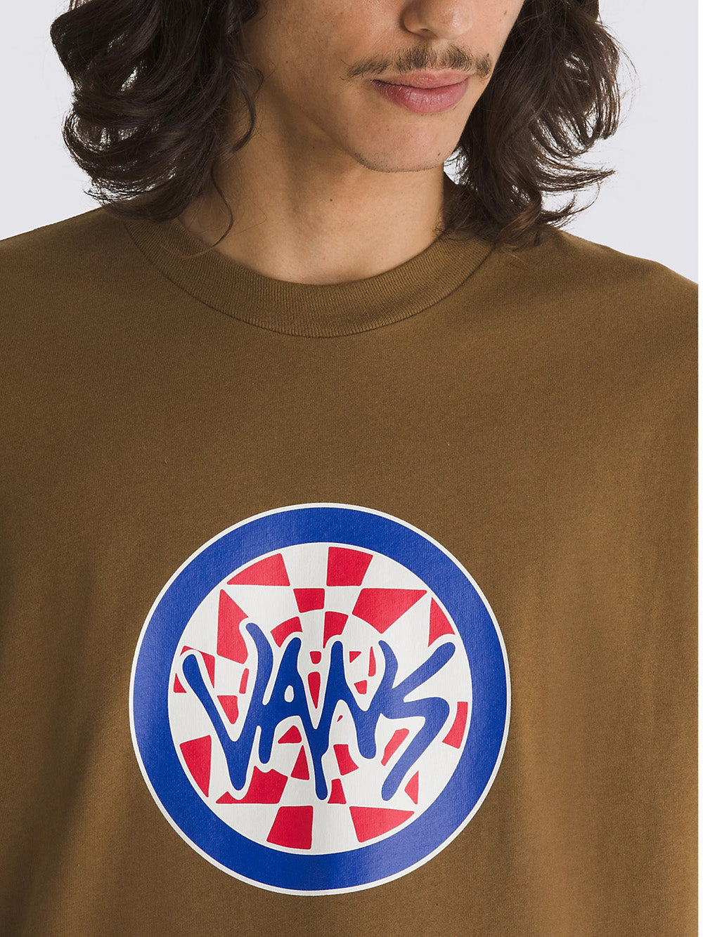 T-shirt Vans Checker Icon Ss Tee da Uomo - Marrone