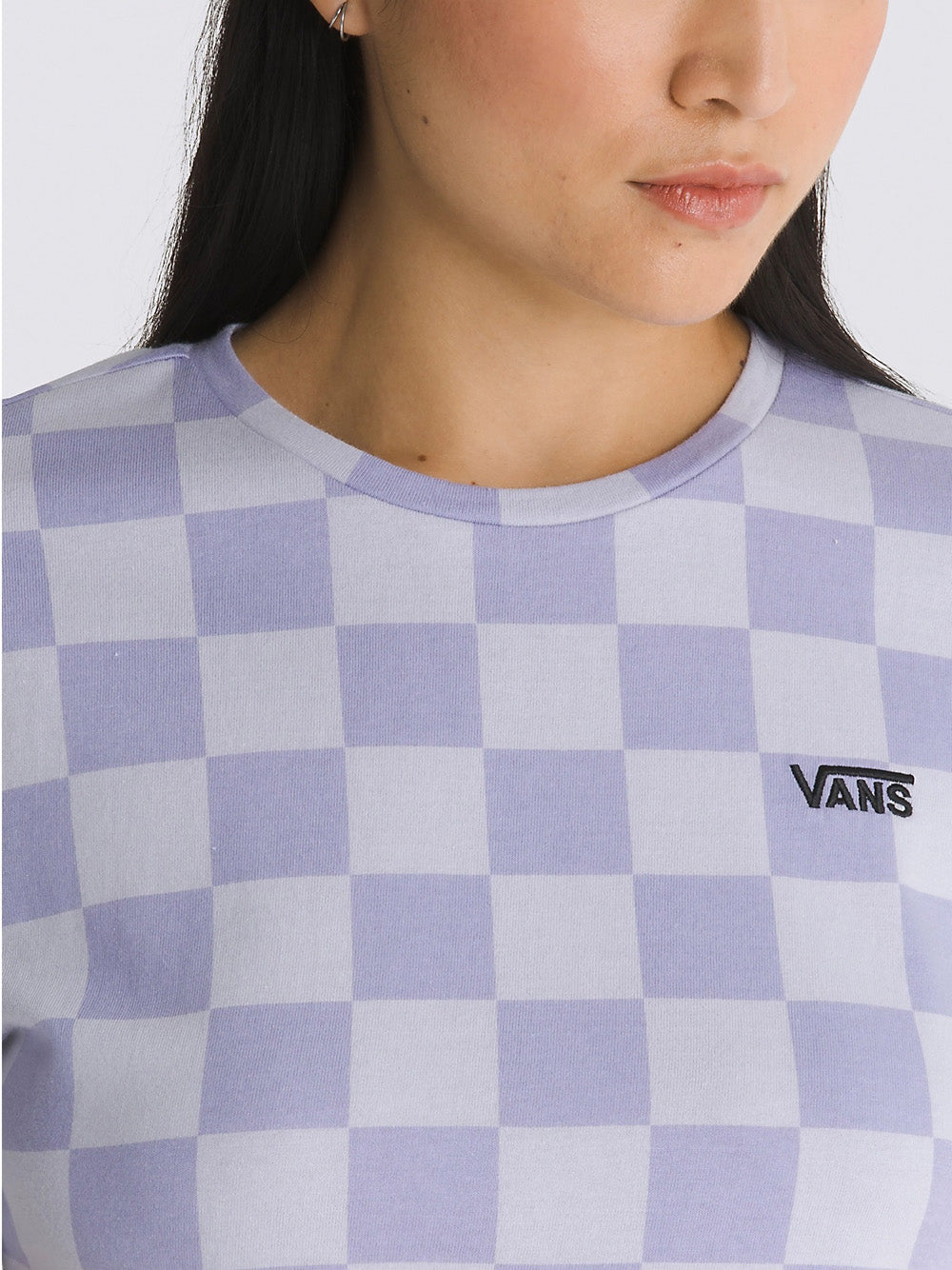 T-shirt Vans Checker Crew Crop da Donna - Viola