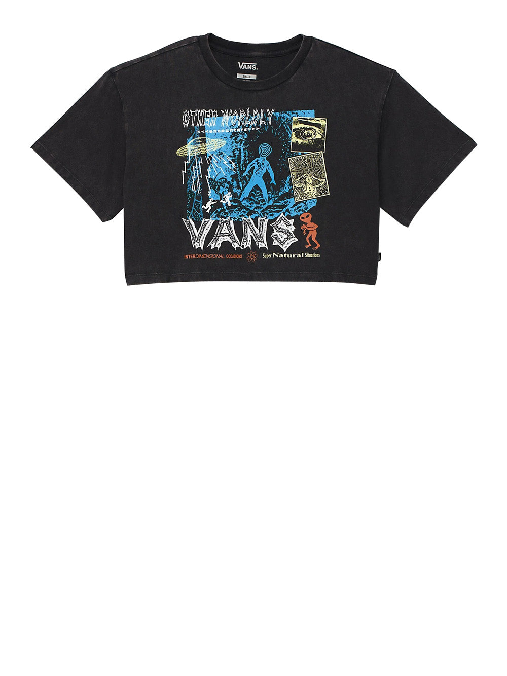 T-shirt Vans Super Natural Relax Crop da Donna - Nero