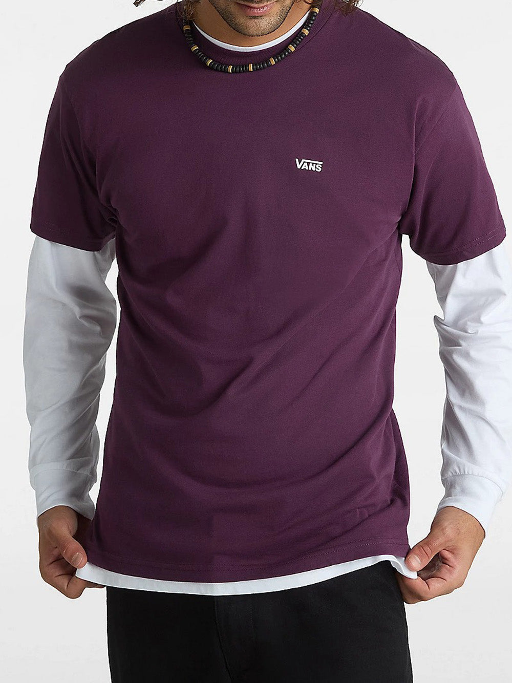 T-shirt Vans Left Chest Logo da Uomo - Viola