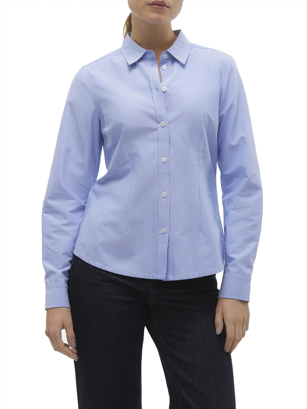 Camicia Vero Moda Inger Ls Slim da Donna - Celeste