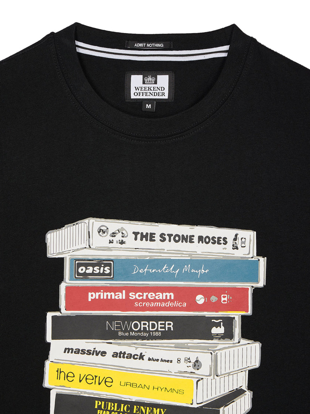 T-shirt Weekend Offender Cassettes da Uomo - Nero