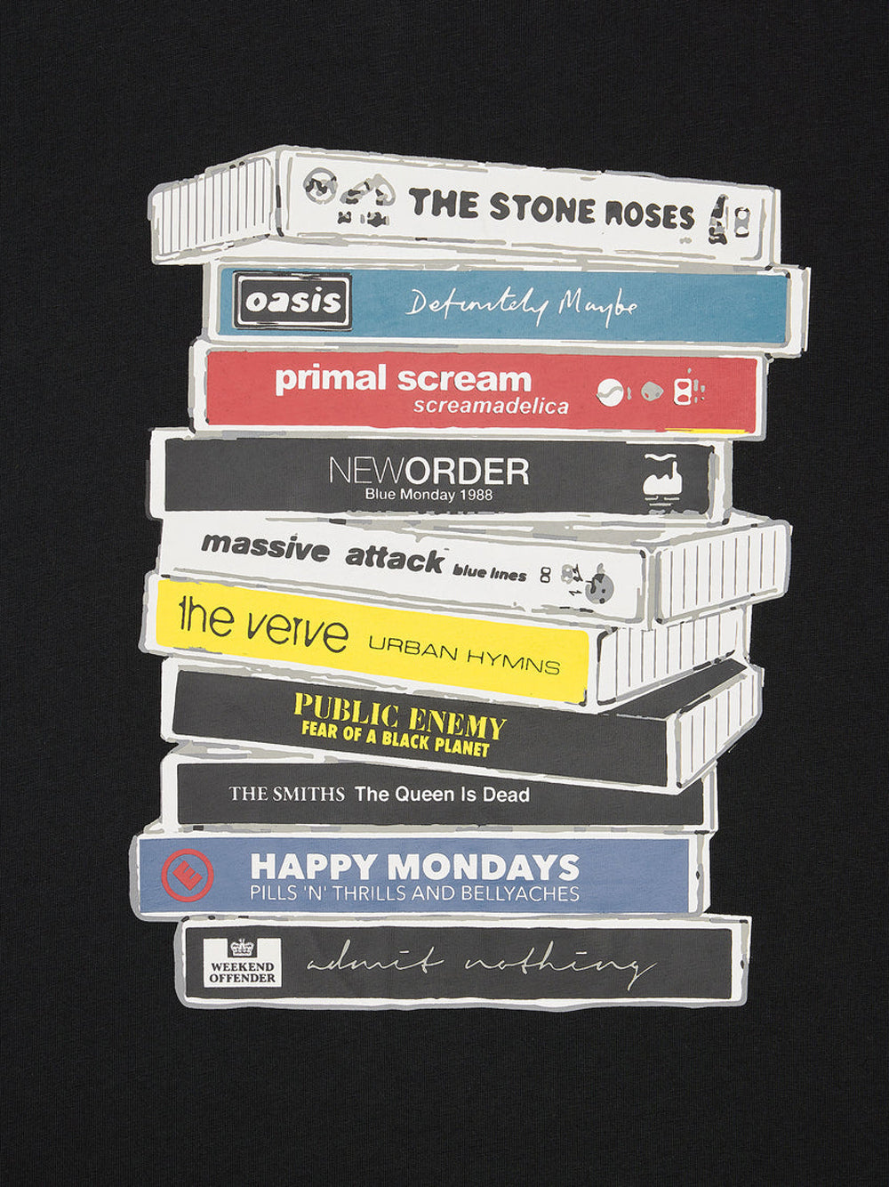 T-shirt Weekend Offender Cassettes da Uomo - Nero