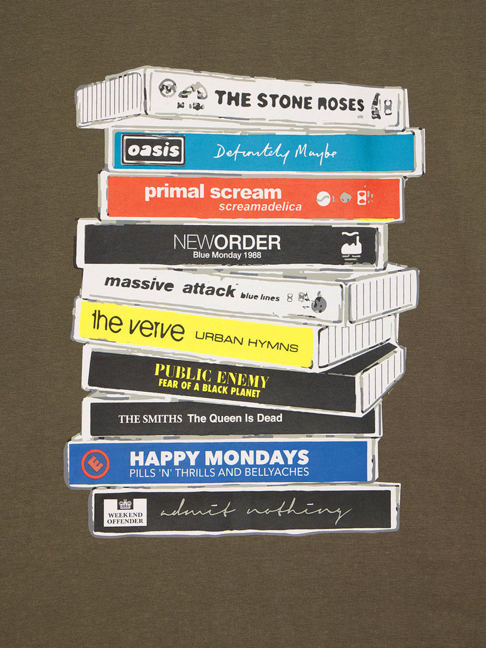 T-shirt Weekend Offender Cassettes da Uomo - Verde