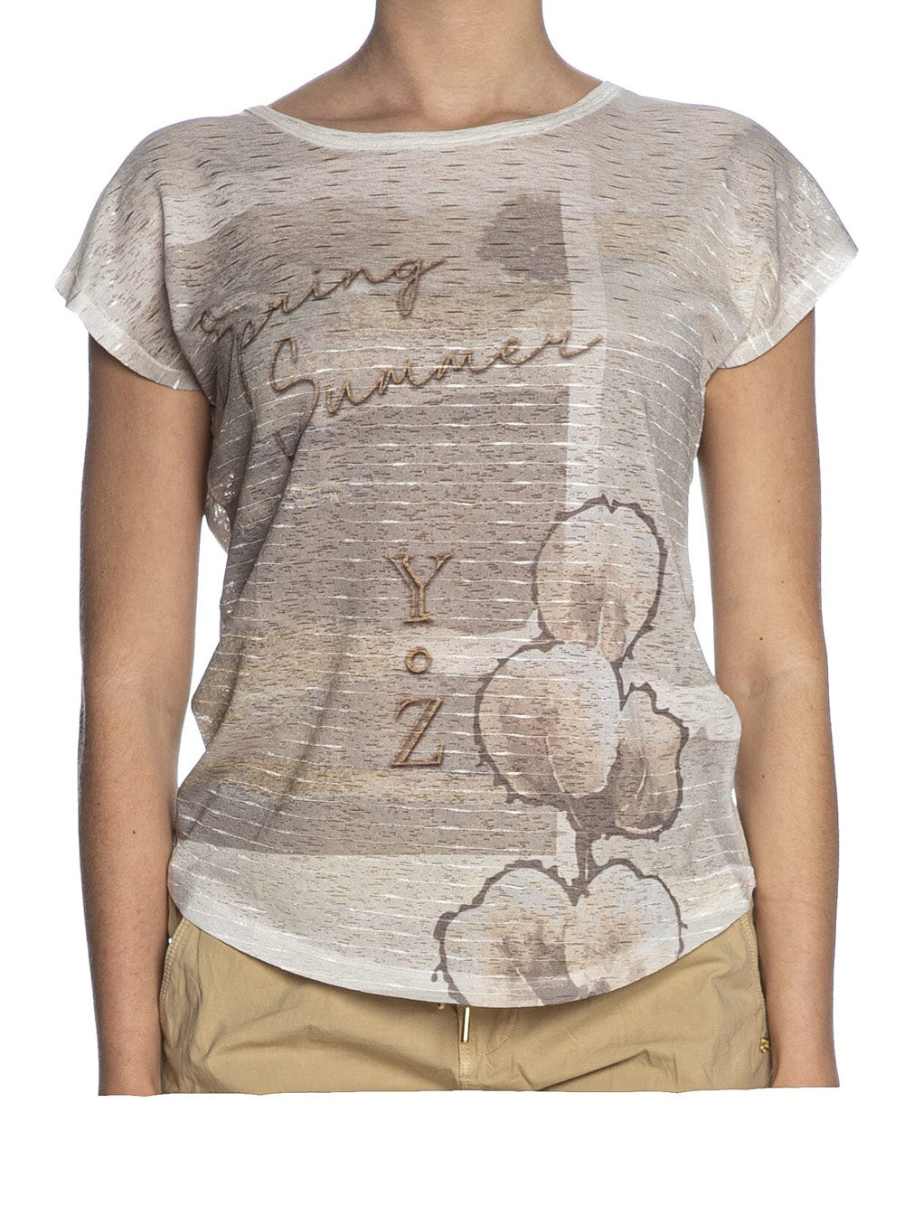 T-shirt Yes Zee da Donna - Beige