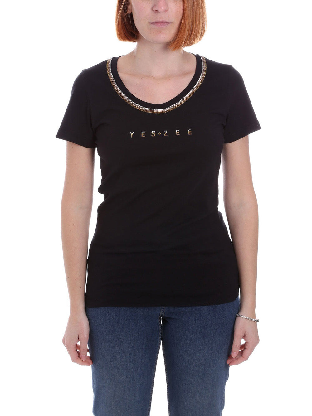 T-shirt Yes Zee da Donna - Nero