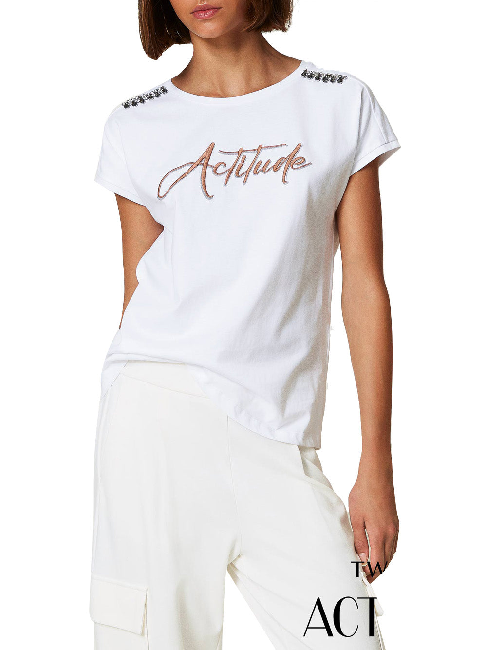 T-shirt Actitude da Donna - Bianco